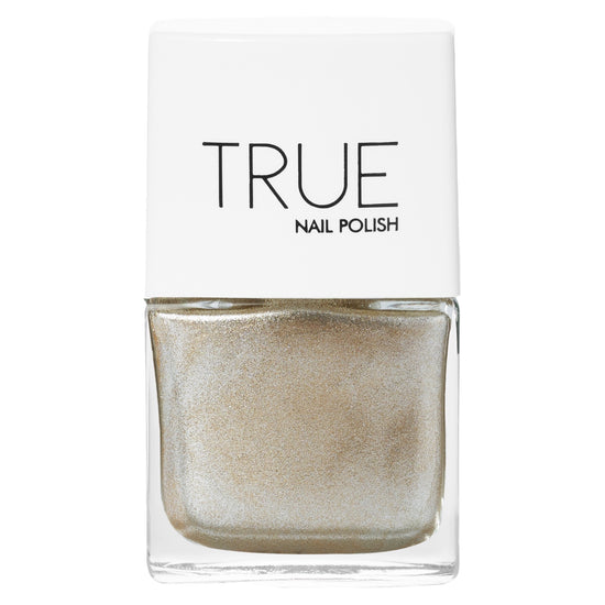 A picture of 24 Carat a gold glitter shade from True Nail Polish 