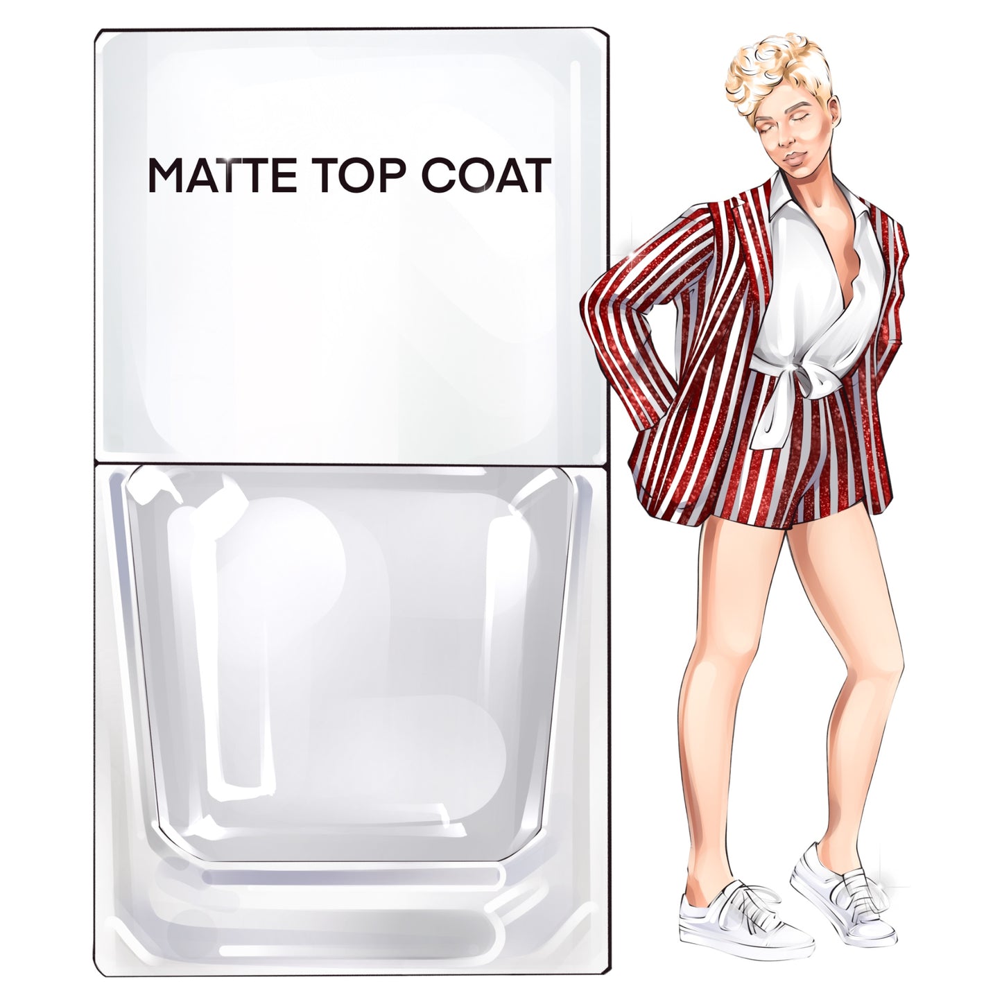 A True Nail Polish pinup for Matte Top Coat, a top coat that turns any shade matte from True Nail Polish 