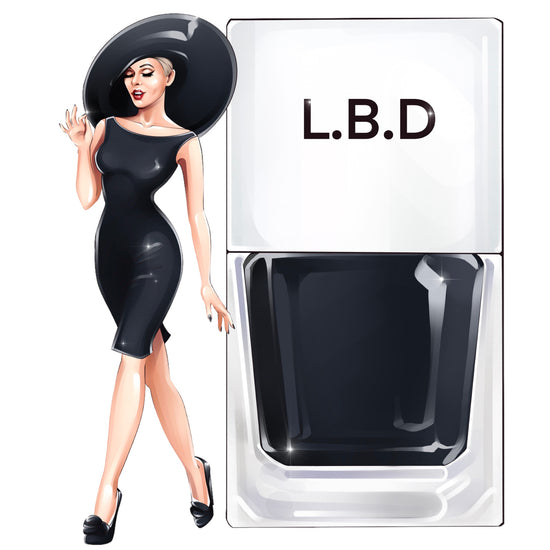 A True Nail Polish pinup for L.B.D , a black shade