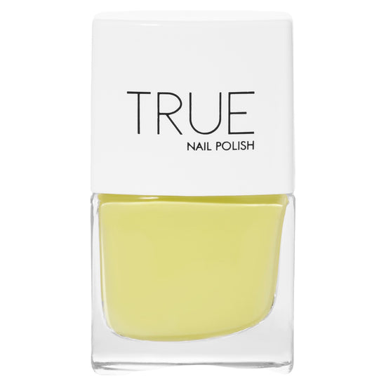 A picture of Bikini, a bright yellow shade from True Nail Polish 