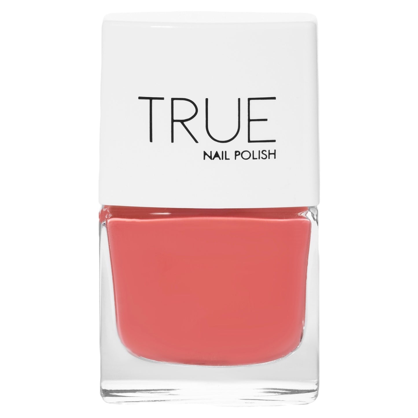 A bottle of Devotion, a coral shade from True Nail Polish