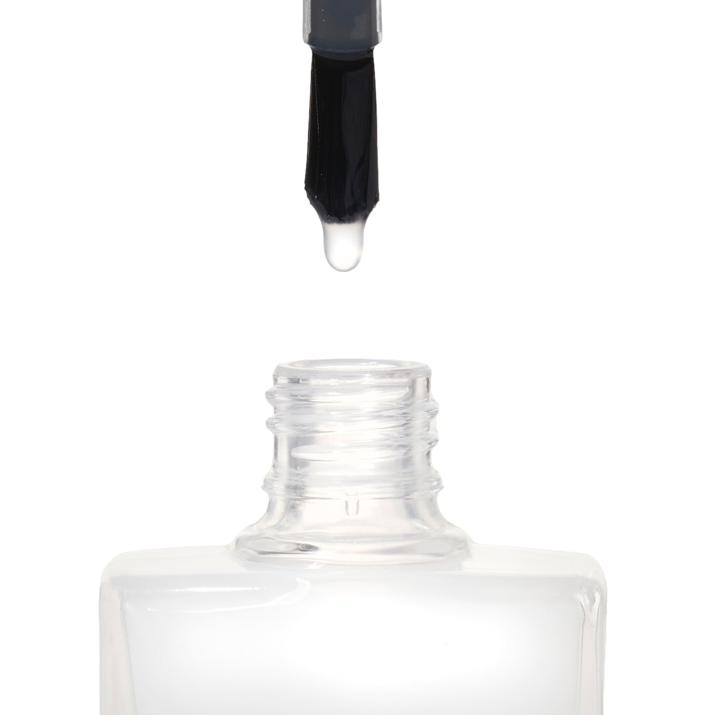 A bottle of High Gloss Top Coat, a clear shade from True Nail Polish that provides a glossy finish 