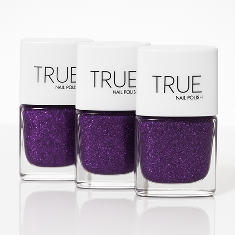 Purple nail polish from True Nail Polish. Vegan, cruelty free, breathable, plant based and nontoxic. 