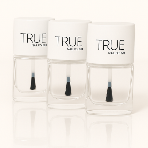 Nail strengthener a clear nail polish from True Nail Polish. Vegan, cruelty free, breathable, plant based and nontoxic. 