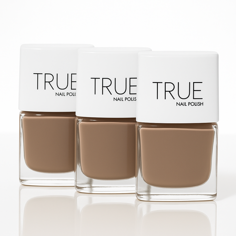 Brown nail polish from True Nail Polish. Vegan, cruelty free, breathable, plant based and nontoxic. 