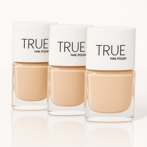 Nude nail polish from True Nail Polish. Vegan, cruelty free, breathable, plant based and nontoxic. 