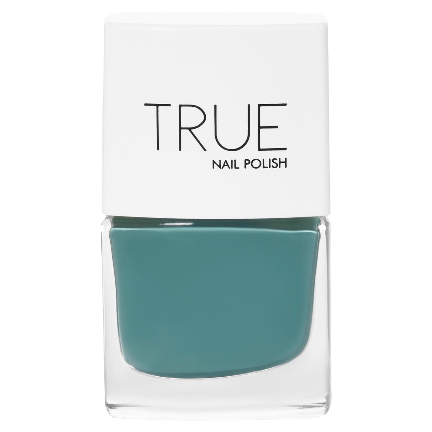 A bottle of Rock Pool, a dark teal shade from True Nail Polish