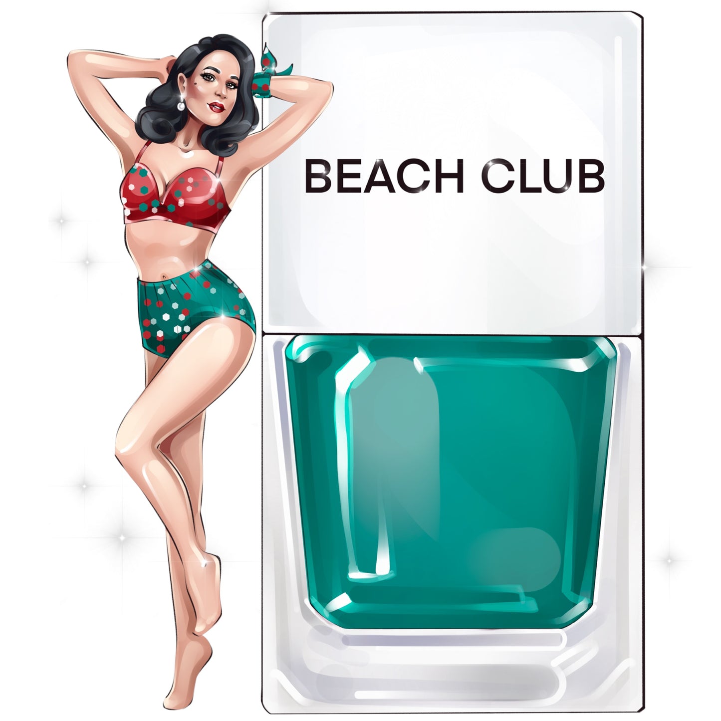 A True Nail Polish pinup for Beach Club a light blue shade