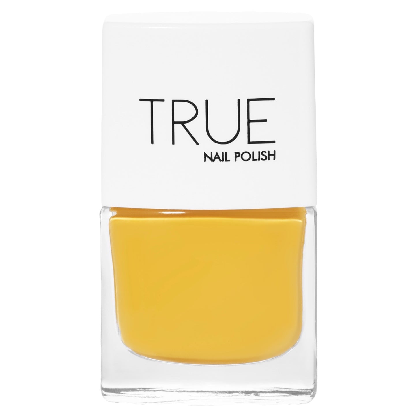 A bottle of Sunflower Fields, a deep yellow shade from True Nail Polish