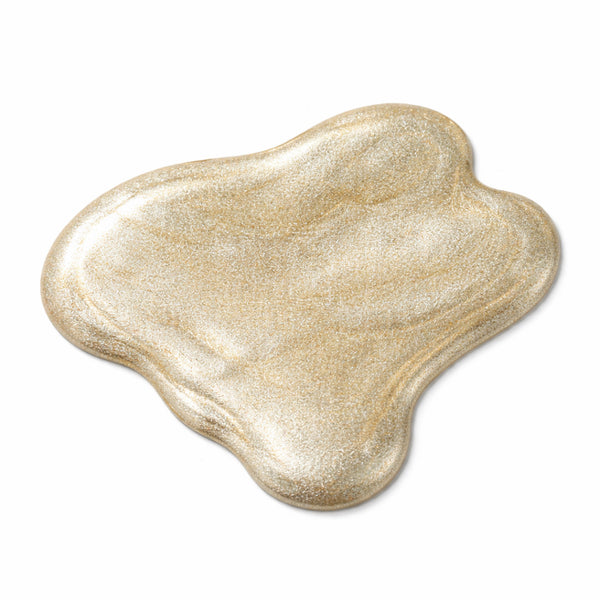 Nail swatch of 24 Carat showing rich metallic gold colour with mirror-like shine and a glossy gel-effect finish.
