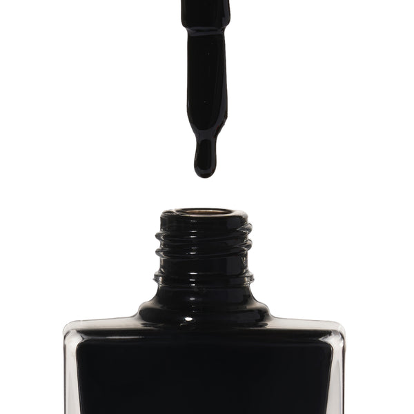 A bottle of L.B.D a glossy black shade from True Nail Polish