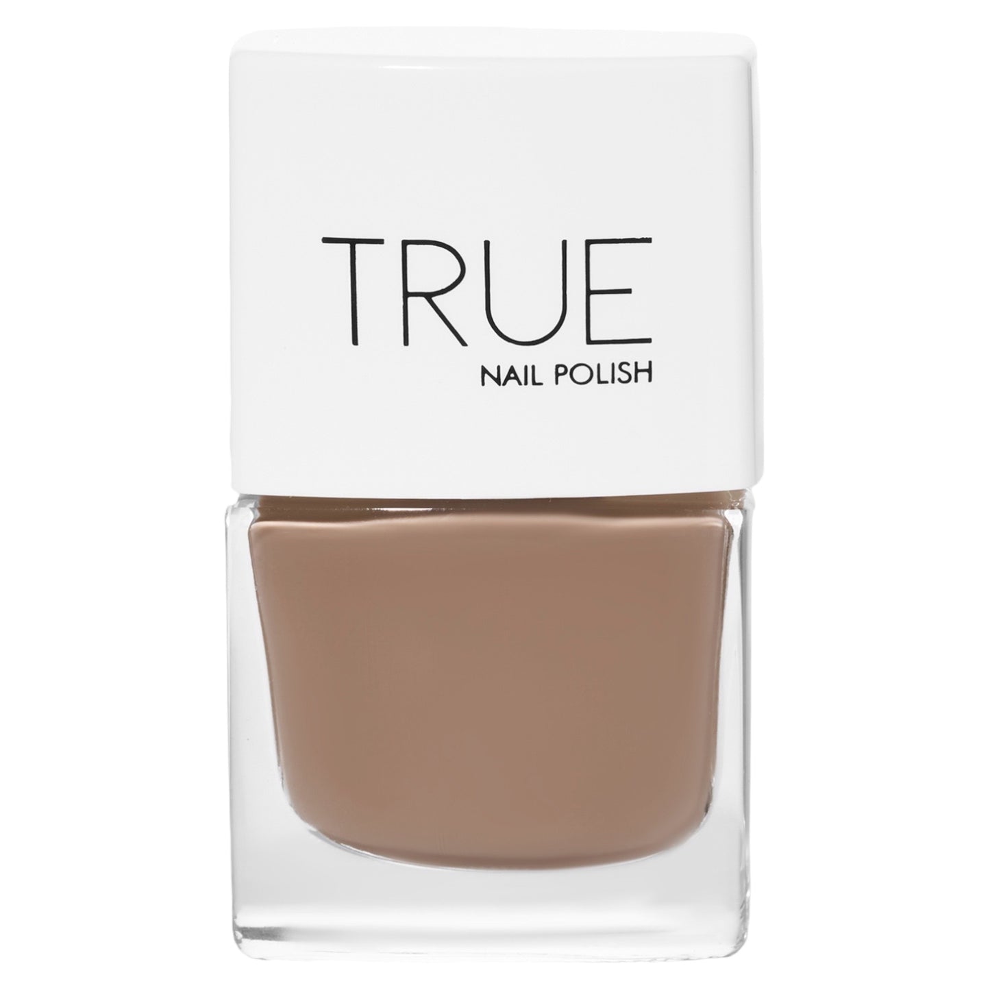 A bottle of Empathy a nude, pale brown shade shade from True Nail Polish