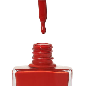 A bottle of Spiced Rum, a deep red  shade from True Nail Polish
