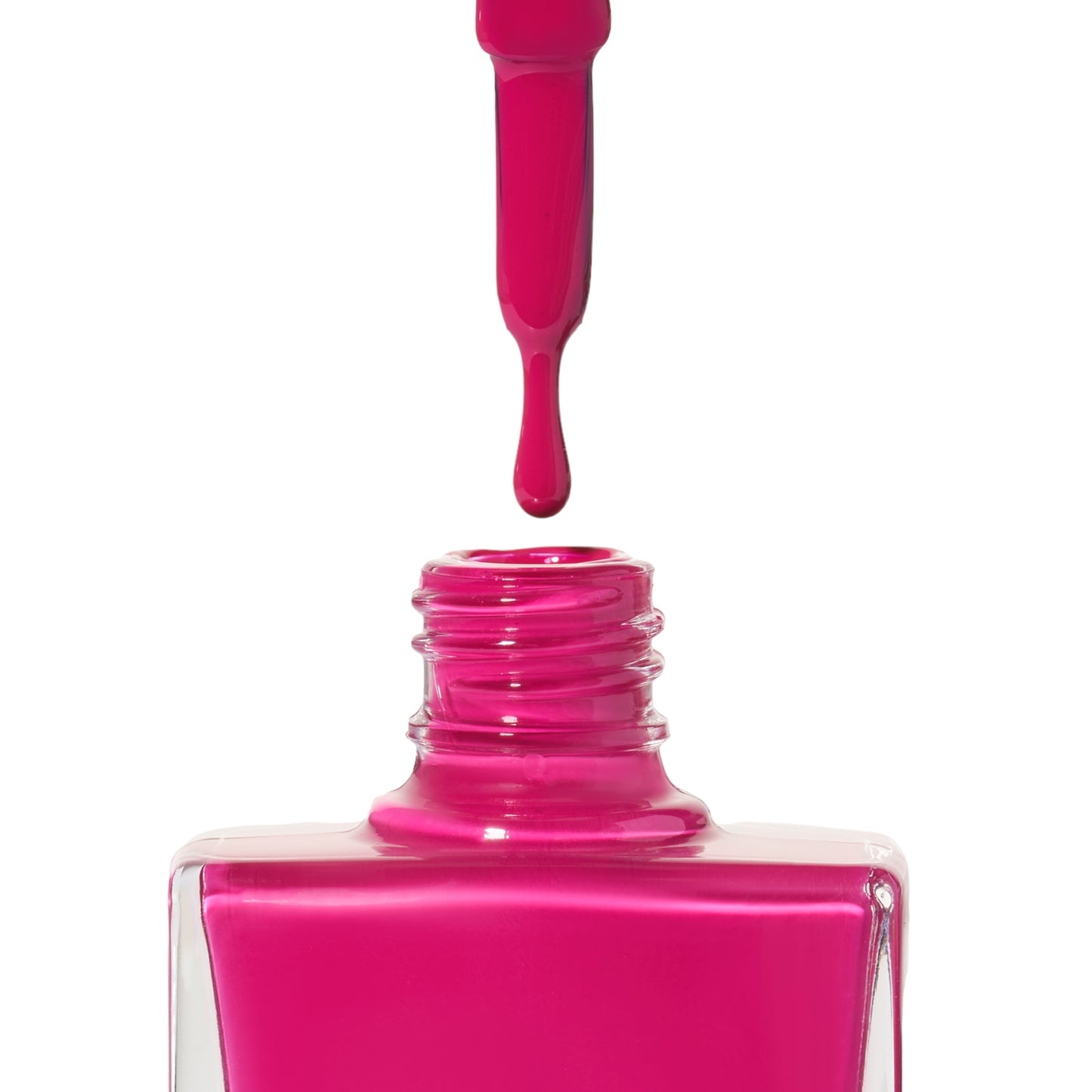 A bottle of Senorita, a bright fuchsia shade from True Nail Polish