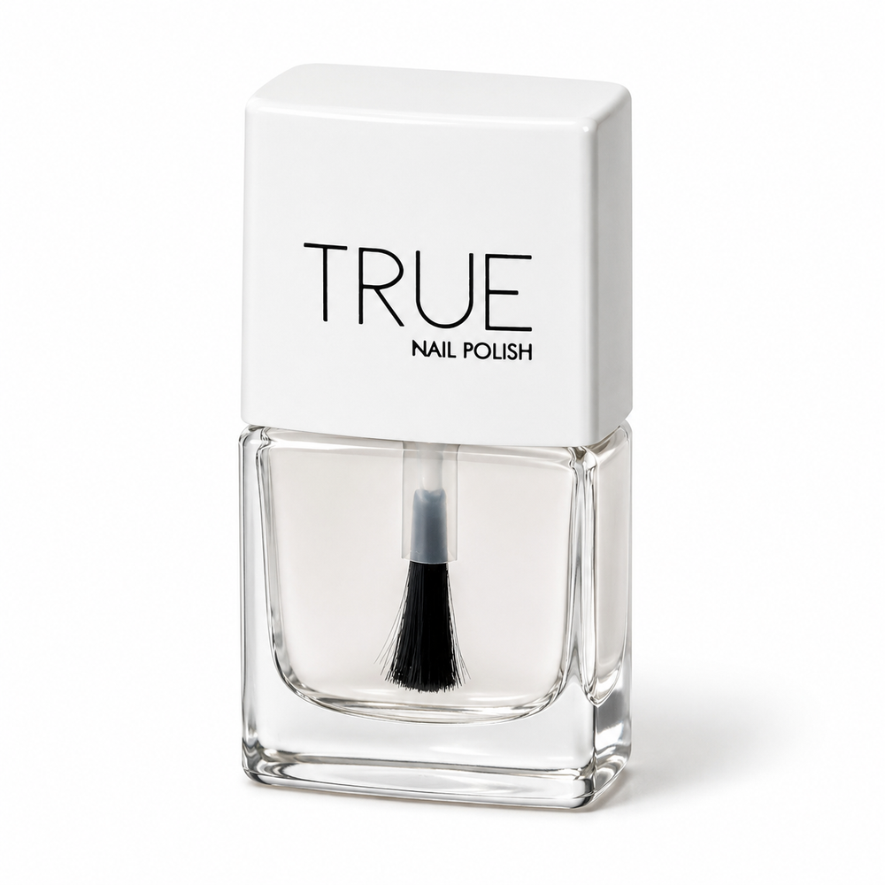 True Nail Polish clear, glossy base coat, nail strengthener, protective top coat. Perfect cheap manicure at home.