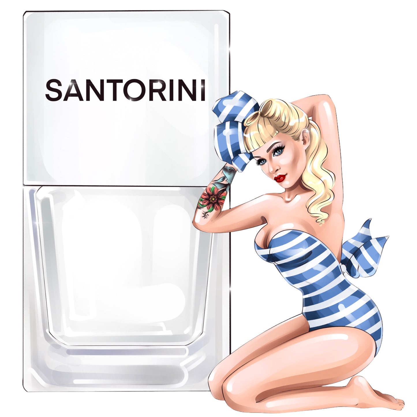 A True Nail Polish pinup for Santorini a white  shade from True Nail Polish 