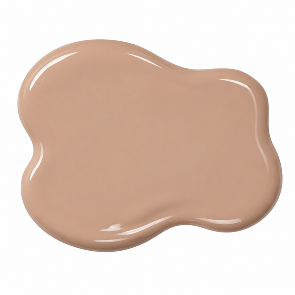 Nail swatch of Empathy showing rich cocoa brown colour with a glossy gel-like shine and smooth full-coverage finish.