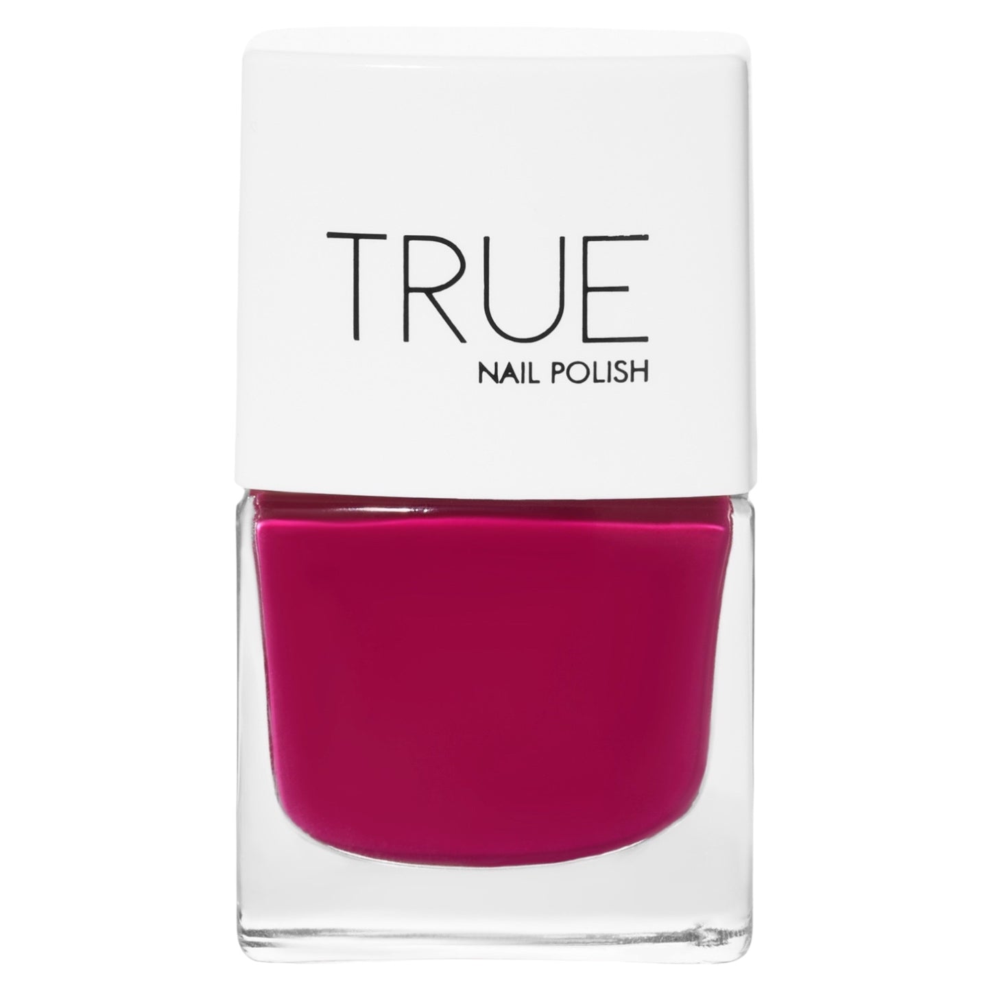 A bottle of Senorita, a bright fuchsia shade from True Nail Polish