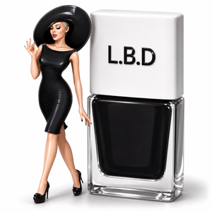 L.B.D by TRUE Nail Polish, a classic jet black vegan nail polish with brilliant shine, long-lasting colour and a professional salon-quality finish. true nail polish pin-up