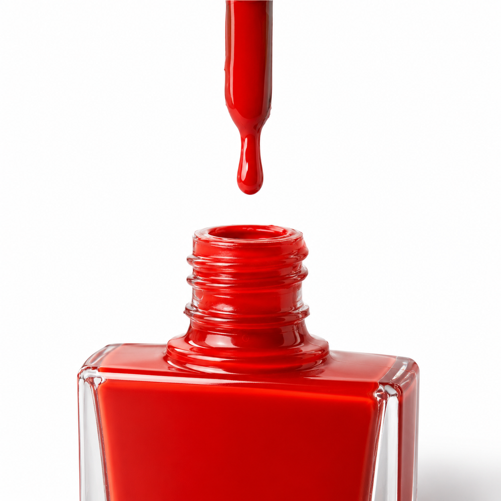 Bottle of Lipstick On Your Collar classic red vegan nail polish by TRUE Nail Polish with a glossy gel-effect finish and long-lasting chip-resistant formula.