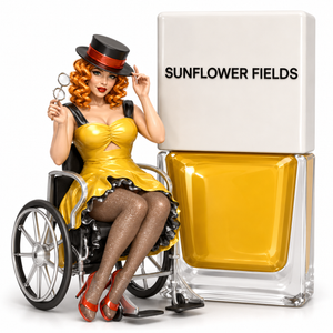 Sunflower Fields by TRUE Nail Polish, a vibrant sunflower yellow vegan nail polish with long-lasting colour, brilliant shine and a professional salon-quality finish. true nail polish pin-up